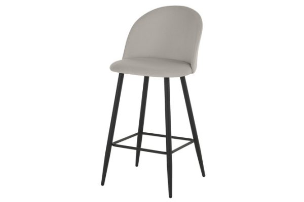 Bar stool LYNX 49x106x53 cm, upholstery color light gray, legs black
