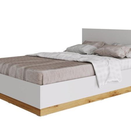 Bed with lifting mechanism Fresco 160x200 cm, white, Wotan oak