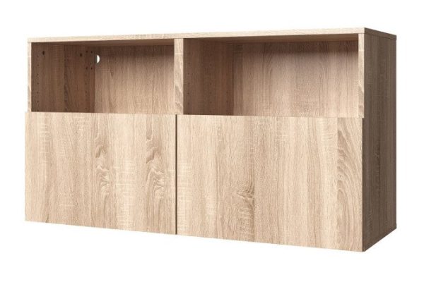 Cabinet with shelves and doors Oscar 120x64 with closers, Sonoma oak
