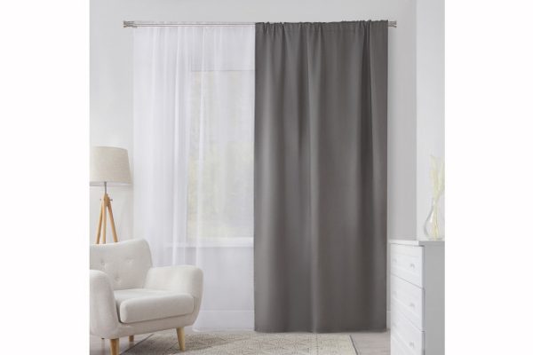 Ribbon curtain MICASA Jacqueline 150x280 cm, 1 piece, gray