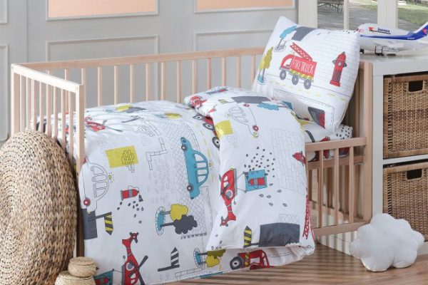 Bed linen set MICASA Kids City for children Ranfors, 110x145 cm