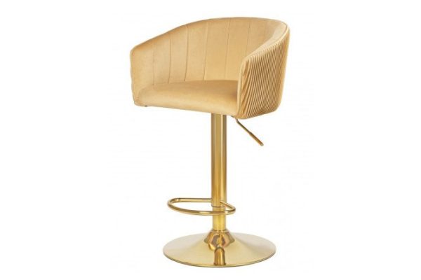 Bar chair DOBRIN Darcy Gold 51x86x46 cm, upholstery color sand, legs gold