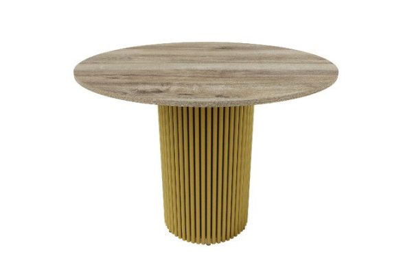 GENGLASS Trubis Wood table with tubular base 100x75x100 cm