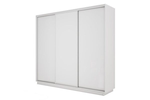 3-door wardrobe Slide-2 180x240x45 cm, white snow/silver