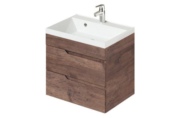 Hanging cabinet Sky 60 cm, frame color dark acacia, facade color dark acacia