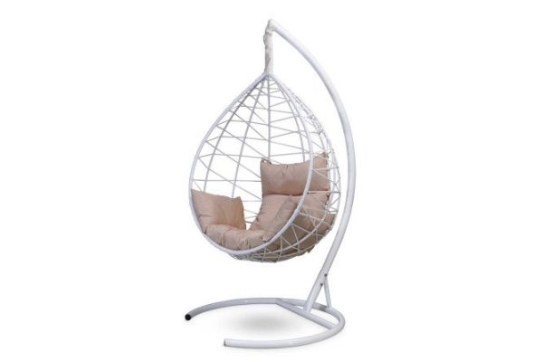 Hanging cocoon chair Alicante 100x190x100 cm, white