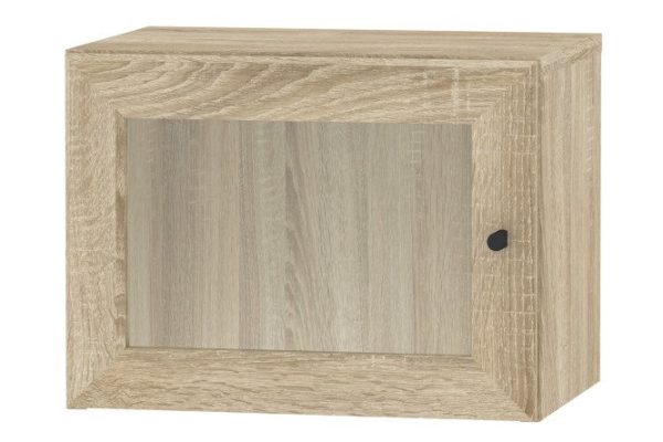 Mezzanine with glass doors bookcase Harris 40 cm