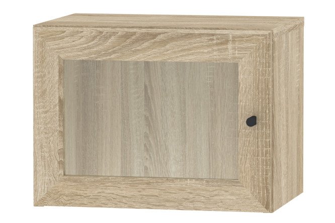 Mezzanine with glass doors bookcase Harris 40 cm