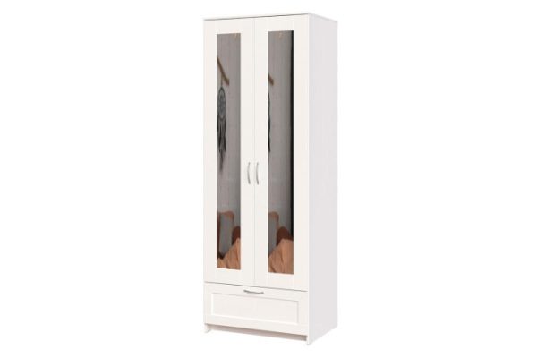 Wardrobe Sirius with 2 mirrored doors and 1 drawer