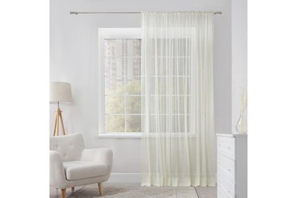 Tulle with ribbon ESTUDI BLANCO Nelli 300x280 cm, 1 piece, ecru color