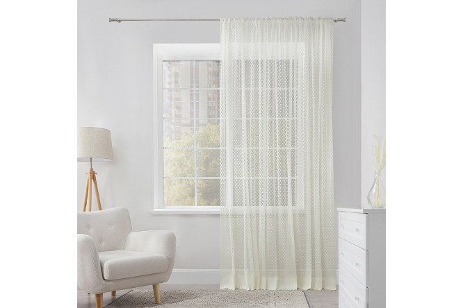 Tulle with ribbon ESTUDI BLANCO Nelli 300x280 cm, 1 piece, ecru color