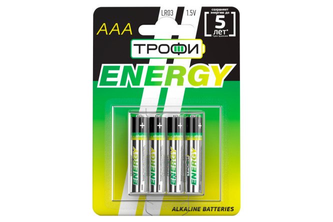 TROPHY Energy Alkaline LR03-4BL AAA batteries, 4 pcs.