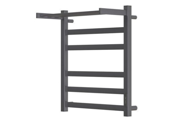 Electric heated towel rail POINT Mercury P5 with shelf, graphite PN83856PGR 53x60x28 cm