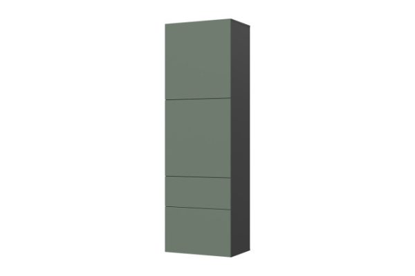 Wardrobe Oscar Moon 192x60 cm 2 doors and 2 drawers, anthracite, olive soft