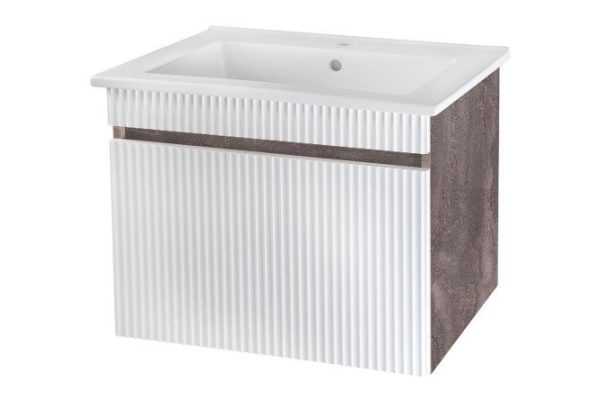 Hanging cabinet RUNO Modena 00-00001426 71.8 cm, frame color iron stone, facade white