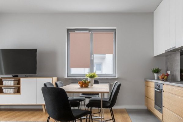 Roller blind MICASA Romano Shantung cocoa color, 43x175 cm