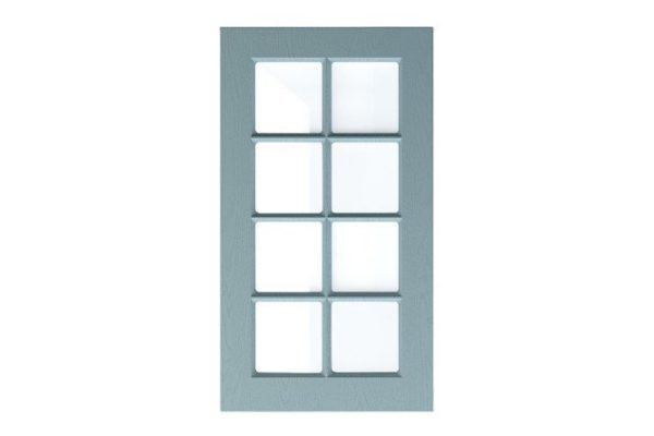 Cabinet front with Michel glass 39.6x71.6 cm, blue color