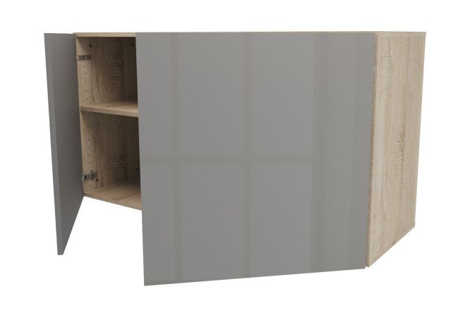 Cabinet with doors Oscar 120x64 cm, Sonoma oak/dusty gray gloss
