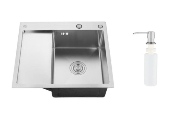 Inset sink with dispenser and wing PMC MRK 5851R 58x51x18 cm