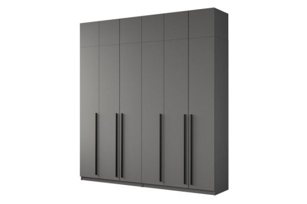 Wardrobe Sofia 6-door, with mezzanine, graphite color