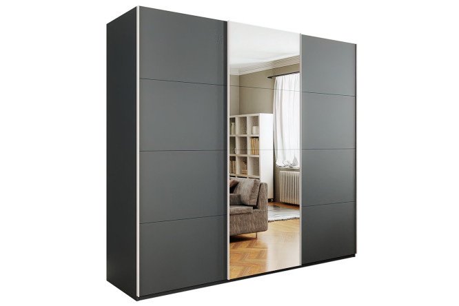 3-door wardrobe Comet 240x240x66 cm, gray diamond