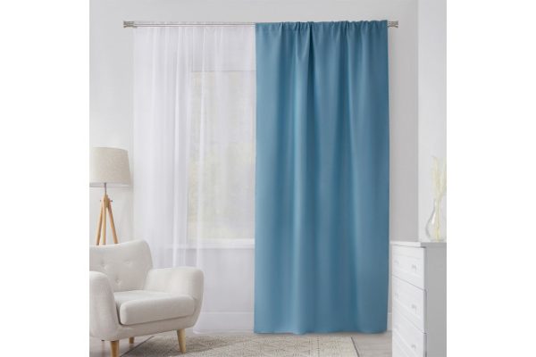 Ribbon curtain MICASA Baudry 150x280 cm, 1 piece, blue