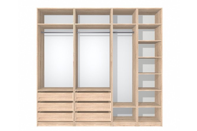 Wardrobe system Oscar Bergen 250x236x58 cm, Sonoma oak