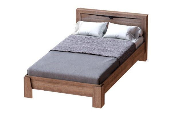 Bed frame Sorento color Stirling oak, coffee textured matte 90x200 cm