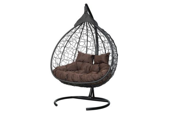 Hanging cocoon chair Fisht 135x190x100 cm, black