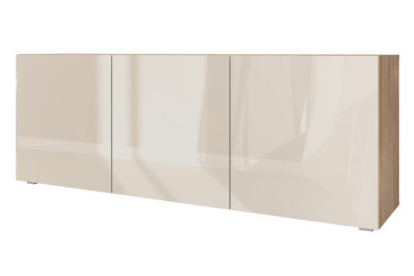 Cabinet Oscar Amika 180x64 with doors, sonoma oak / cashmere gloss