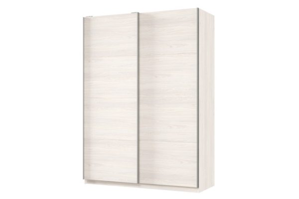 Sliding wardrobe 2-door Praktik 160x240x60 cm, light anchor ash, silver profile