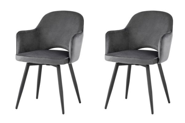 Set of Venus swivel chairs with armrests 58.5x85x64.5 cm