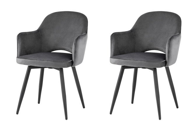 Set of Venus swivel chairs with armrests 58.5x85x64.5 cm