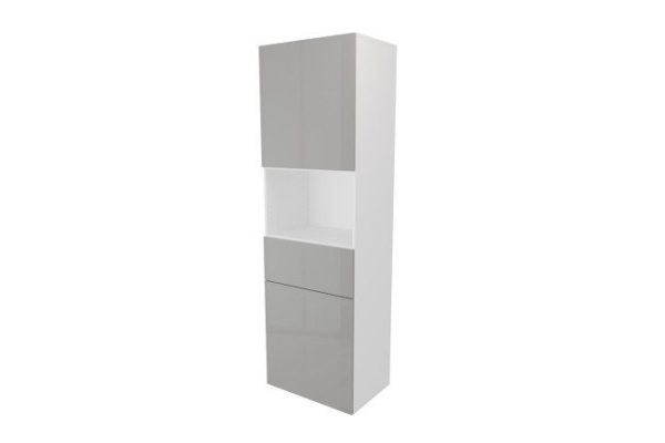 x4h6wbi4ccdlnly2oeru3qn8gg1h0sz8.jpg Wardrobe 2 doors, shelf and drawer Oscar Amika 60x192 with closers, white / dusty gray gloss