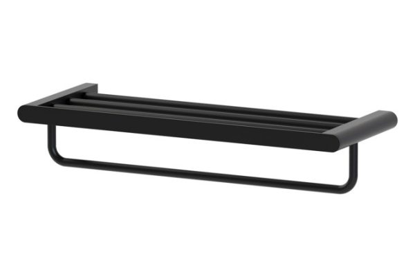 Towel shelf with bar 60 cm Schwarz 7781 60x11.9x22.6 cm