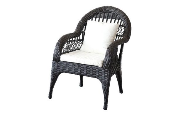 Armchair Verona, finishing color is dark brown, soft elements are white