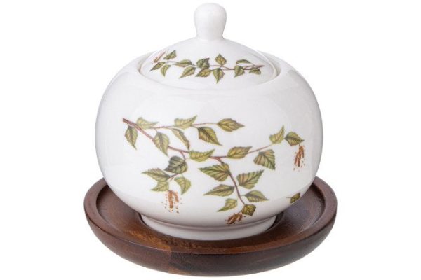 Sugar bowl Lefard Birches on a stand 380 ml