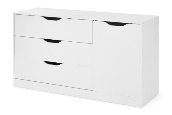 Chest of drawers Nordic with 3 drawers and door