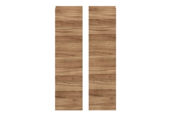 Set of fronts for wall-mounted corner L-shaped cabinet Nicole 50.6x95.6 cm, natural Dijon walnut color
