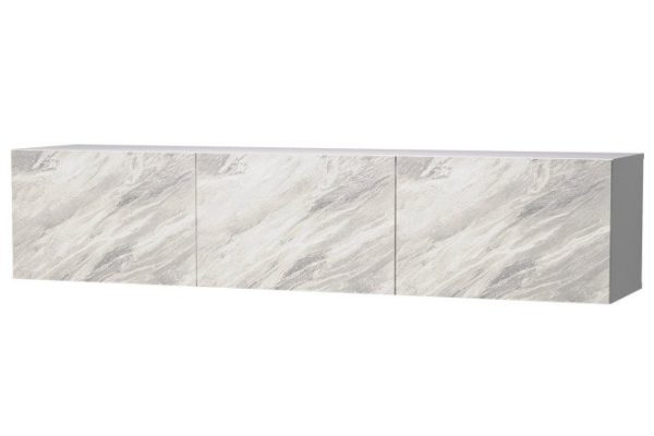 Cabinet with doors Oscar Statuario 180x38, white / statuario