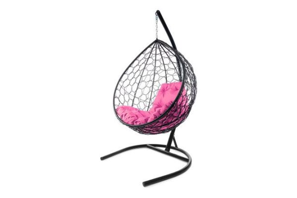 Hanging cocoon chair Drop 72x186x98 cm, base and frame color black, finishing black