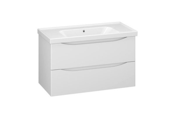 Sideboard OPADIRIS Elegance 86 cm, frame color matte white, facade white matte