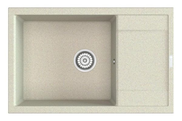 Kitchen sink with drainage POINT Veleta 78 PN3002BG, light beige 78x50x22 cm