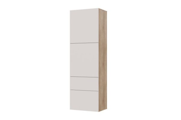 Wardrobe Oscar Moon 192x60 cm 2 doors and 2 drawers, Sonoma oak, Santiago soft