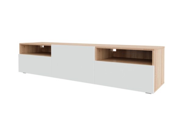 xfnscfmf7zmbmhovwmf3jke6utpq3ibg.jpg Cabinet Oscar Moon 180x40 with door, 2 drawers and 2 shelves, Sonoma oak / white talc