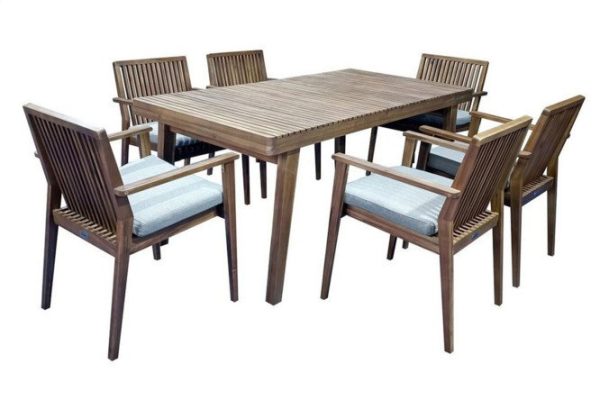 Dining set for garden and cottage made of acacia Mona