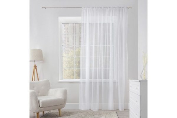 Tulle on ribbon ESTUDI BLANCO Aksa 300x280 cm, 1 piece, white