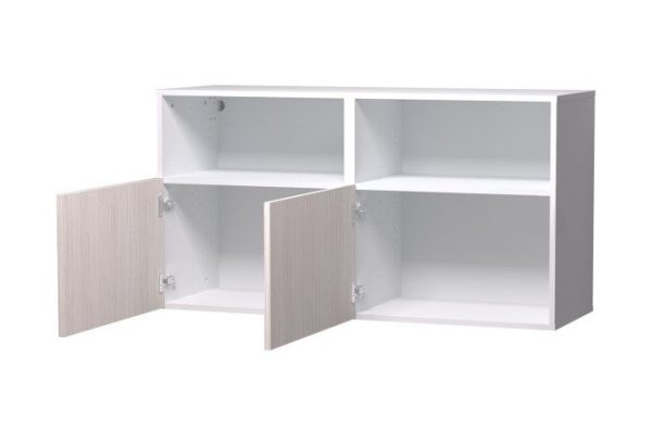 Cabinet with shelves and doors Oscar Grevy 120x64 cm, white/Cadena light
