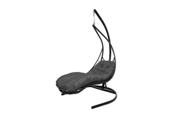 Reclining hanging chair 117x190x175 cm, base and frame color white, finishing white