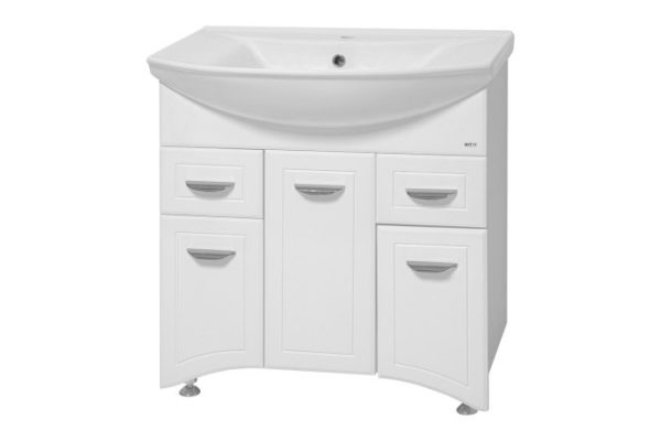Floor stand Dreya 76 E-Dre01076-012Ya with 2 drawers 76 cm, frame color white, facade white